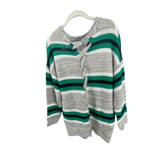 Ultra Flirt Gray Green Pullover Crew Neck Knit Sweater Women's Size Medium - Picture 5 of 6